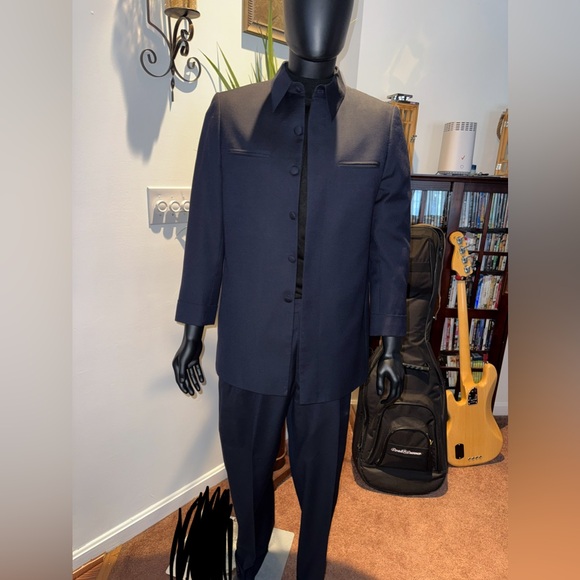 Dark Blue Button-Up Suit Set - Rocky custom clothes